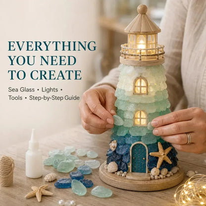 DIY Light-Up Sea Glass Lighthouse Craft Kit – 15 Designs – product image 2